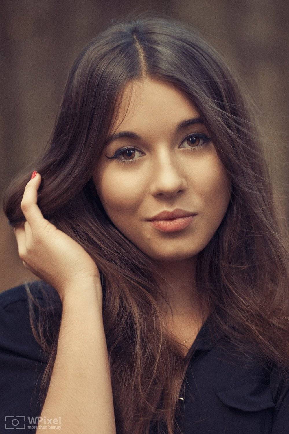 portrait women brunette eyes, Wojtek Polaczkiewicz