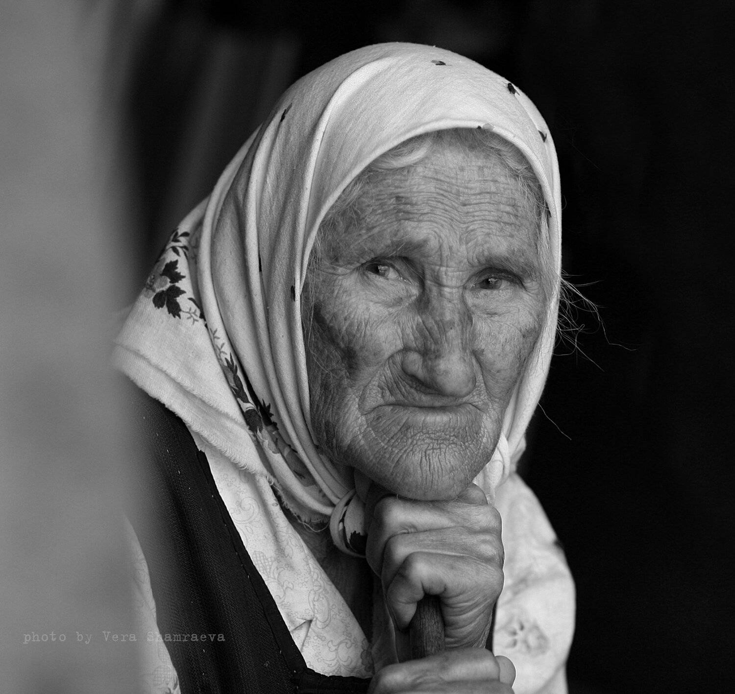 жанровый портрет черно-белое , Вера Шамраева