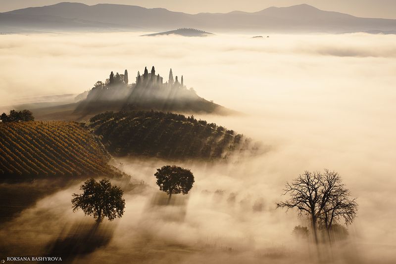 landscape, tuscany Tuscany sunrise фото превью