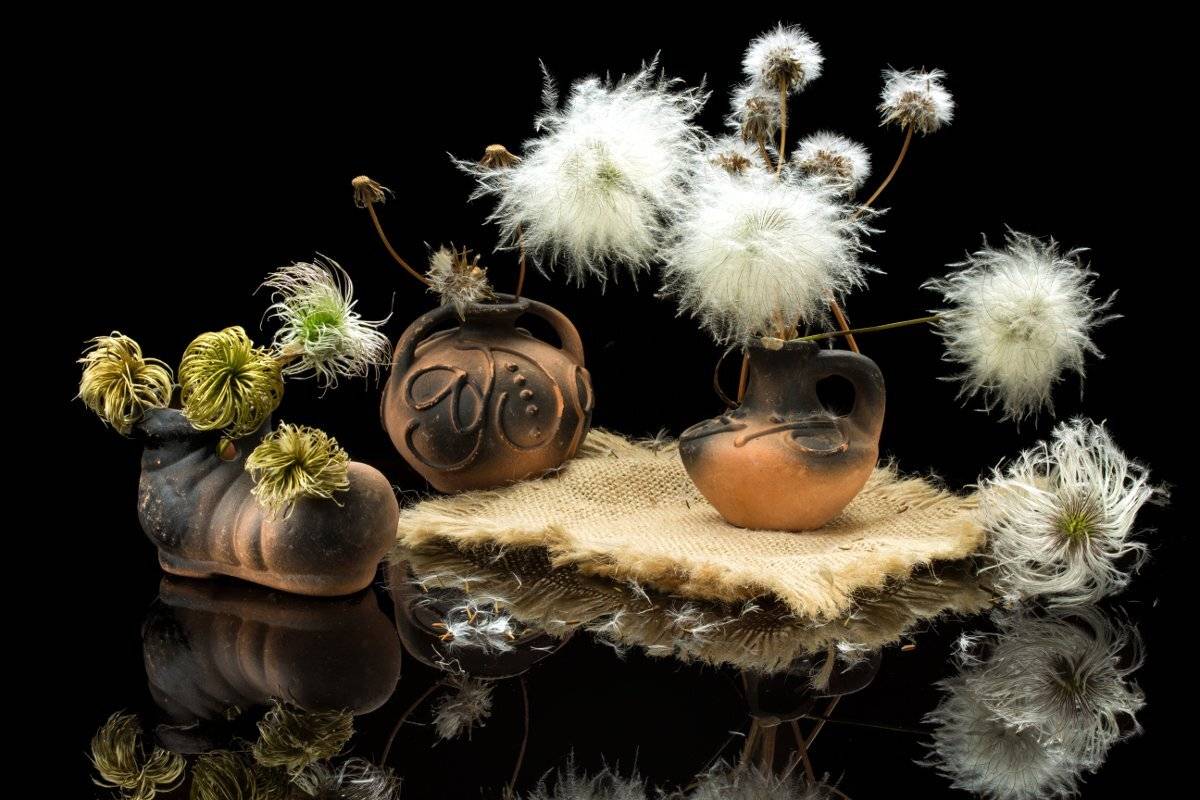 натюрморт, ваза, башмачок, цветы, пушистики, Шруб (Беляева) Татьяна