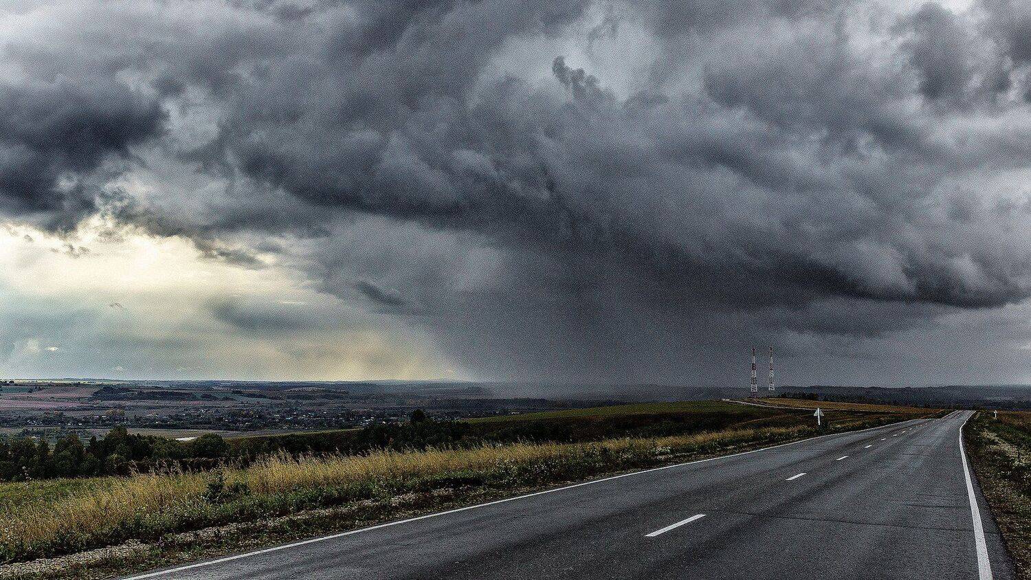 пейзаж, дорога, дождь, , Александр Потапов