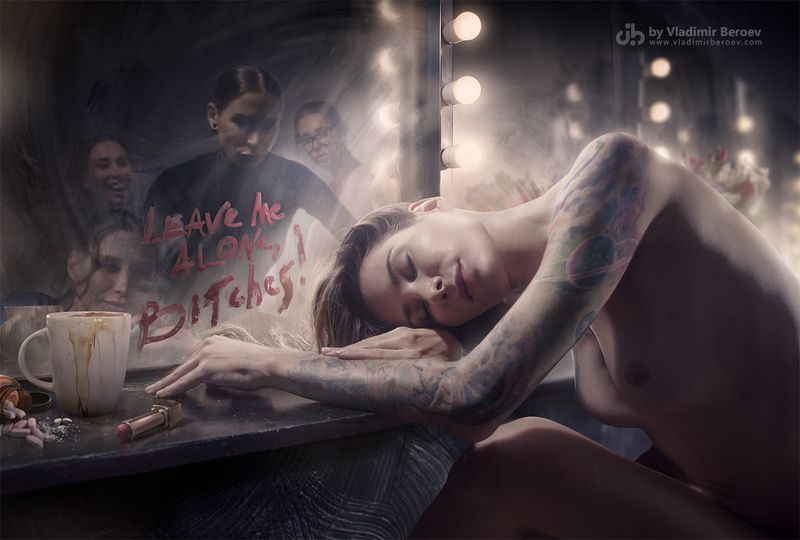 арт-ню, владимир бероеа, vladimir beroev, ню, nude, boduart, фотосессия, beauty, бьюти, бодиарт, голая, naked, фотосет Правда и Ложь отражений. Сцена 1: ОСТАВЬТЕ МЕНЯ В ПОКОЕ, СУЧКИ! фото превью