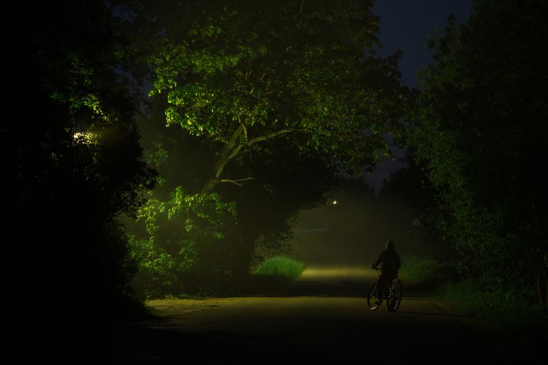 ночь туман россия велосипед Тишина фото превью