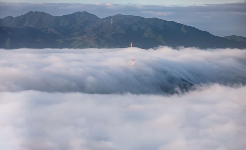landscape nature clouds low clouds morning mountain japan   [ Sea of clouds ]   фото превью