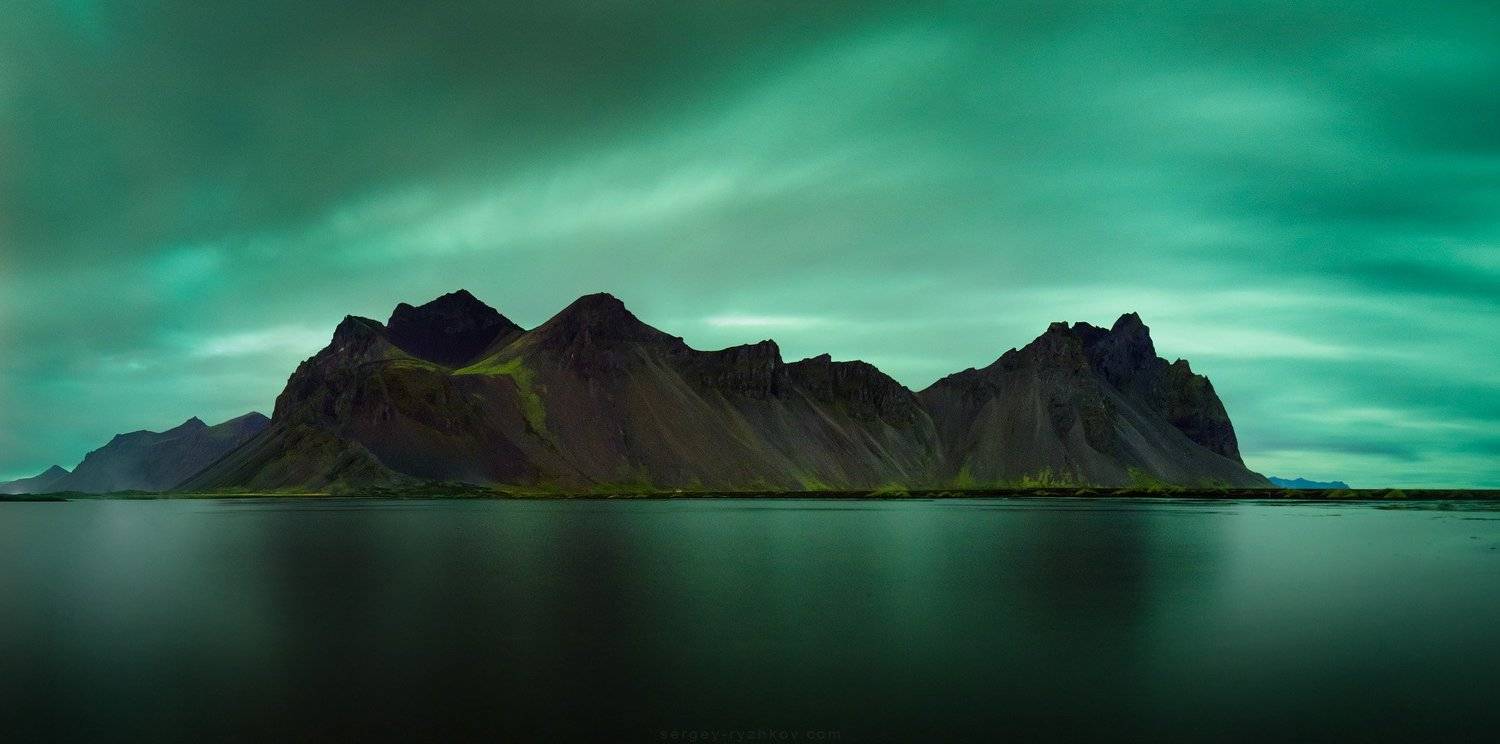 вестрахон, исландия, пейзаж, северное сияние, аврора, горы, природа, nature, aurora, aurora borealis, iceland, landscape, northern light,, Сергей Рыжков