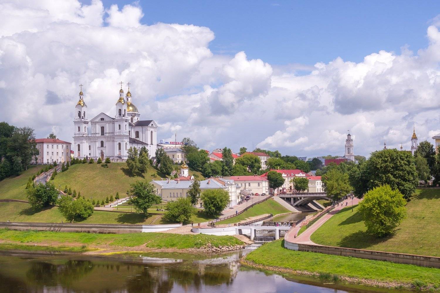 Витебск, река, Западная Двина, Собор, город, небо, облака, Мержанов Дима