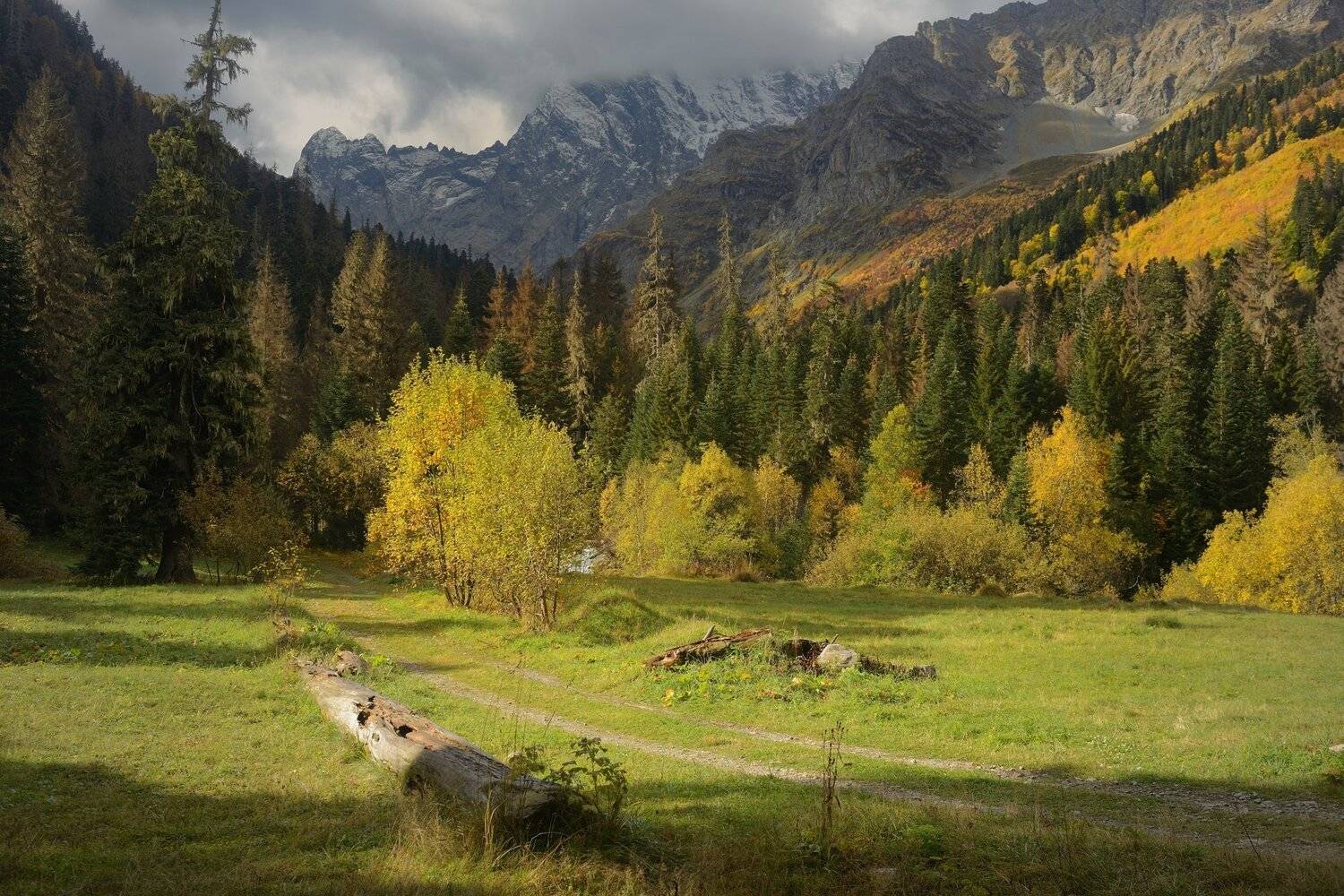 горы осень домбай, Александр Жарников