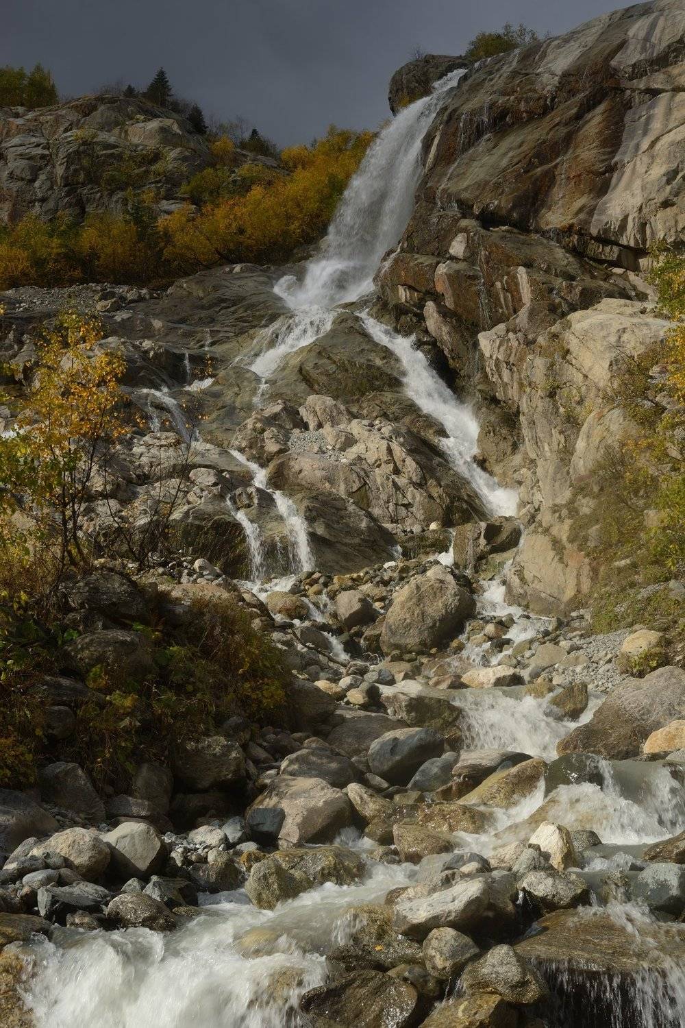 горы осень домбай водопад, Александр Жарников