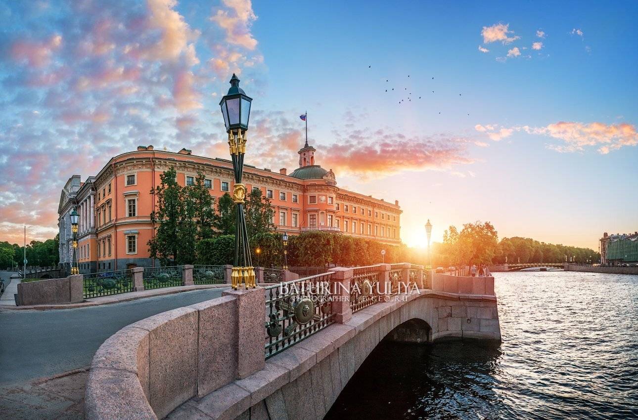 санкт-петербург, михайловский замок, закат, Юлия Батурина
