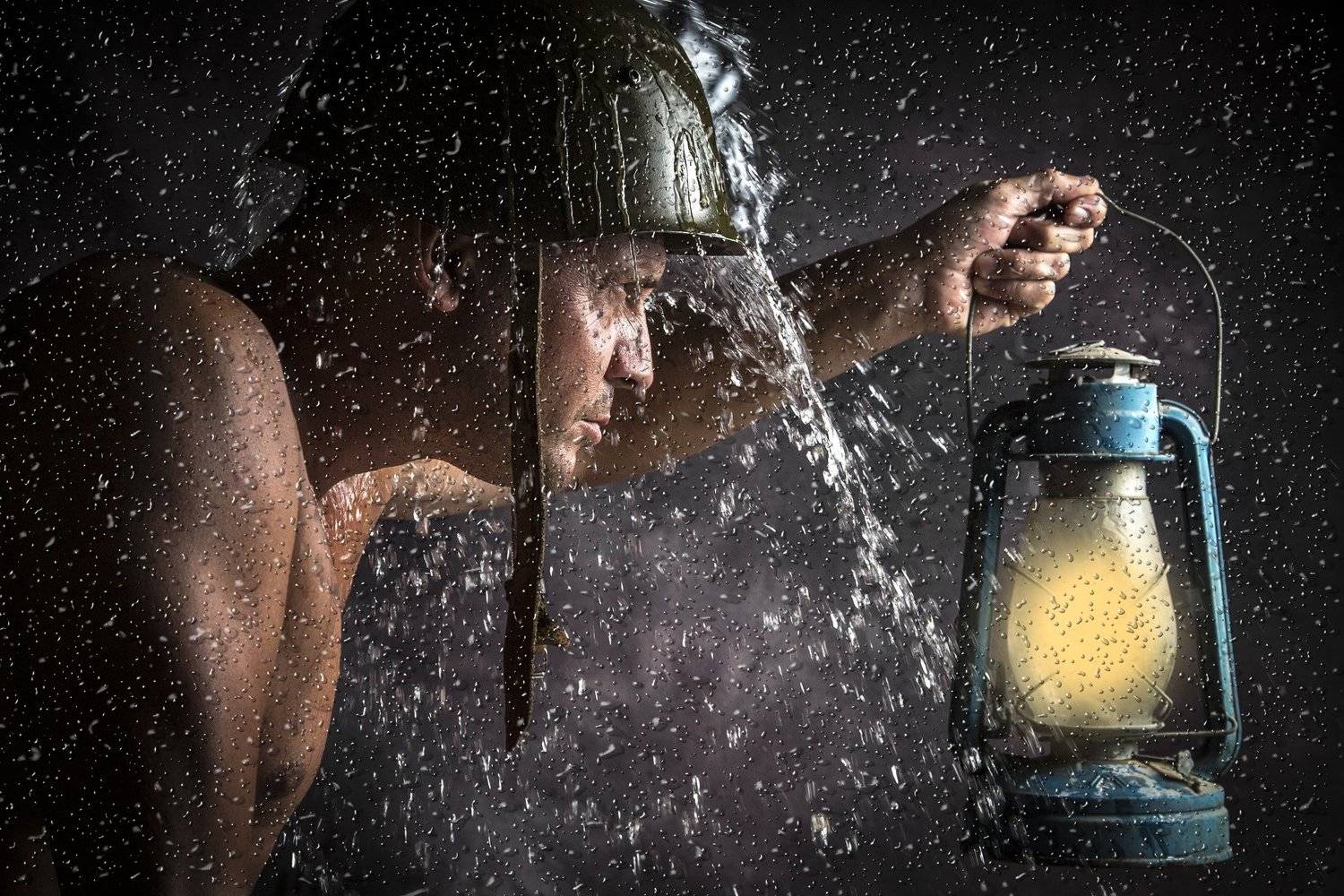 #portait #man #rain #water #light #night #still life, Nikolay Nikolov