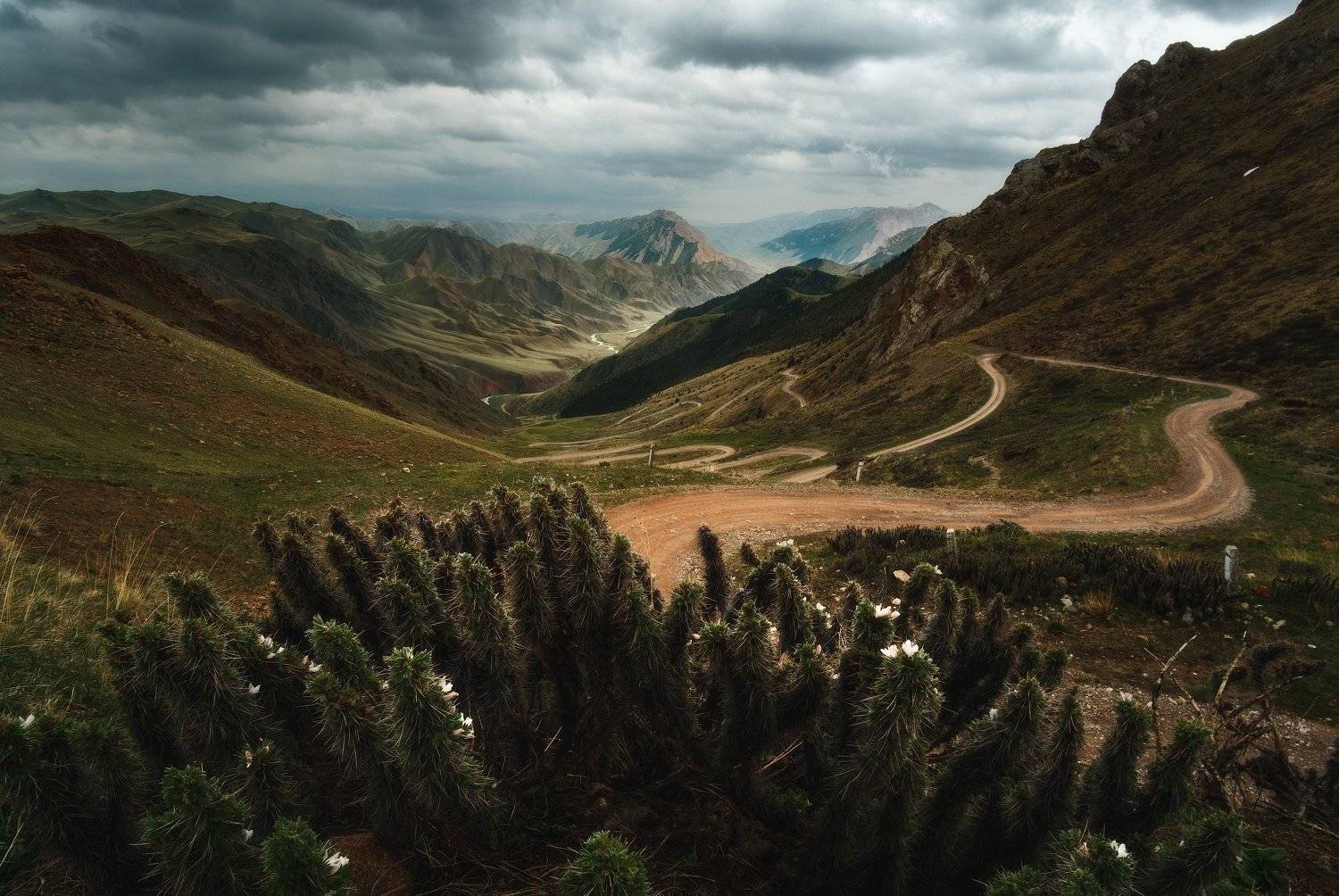 киргизия, кыргызстан, средняя азия, горы, каньон, скалы, пейзаж, лето, ущелье, дорога, утро, серпантин, перевал, Оборотов Алексей