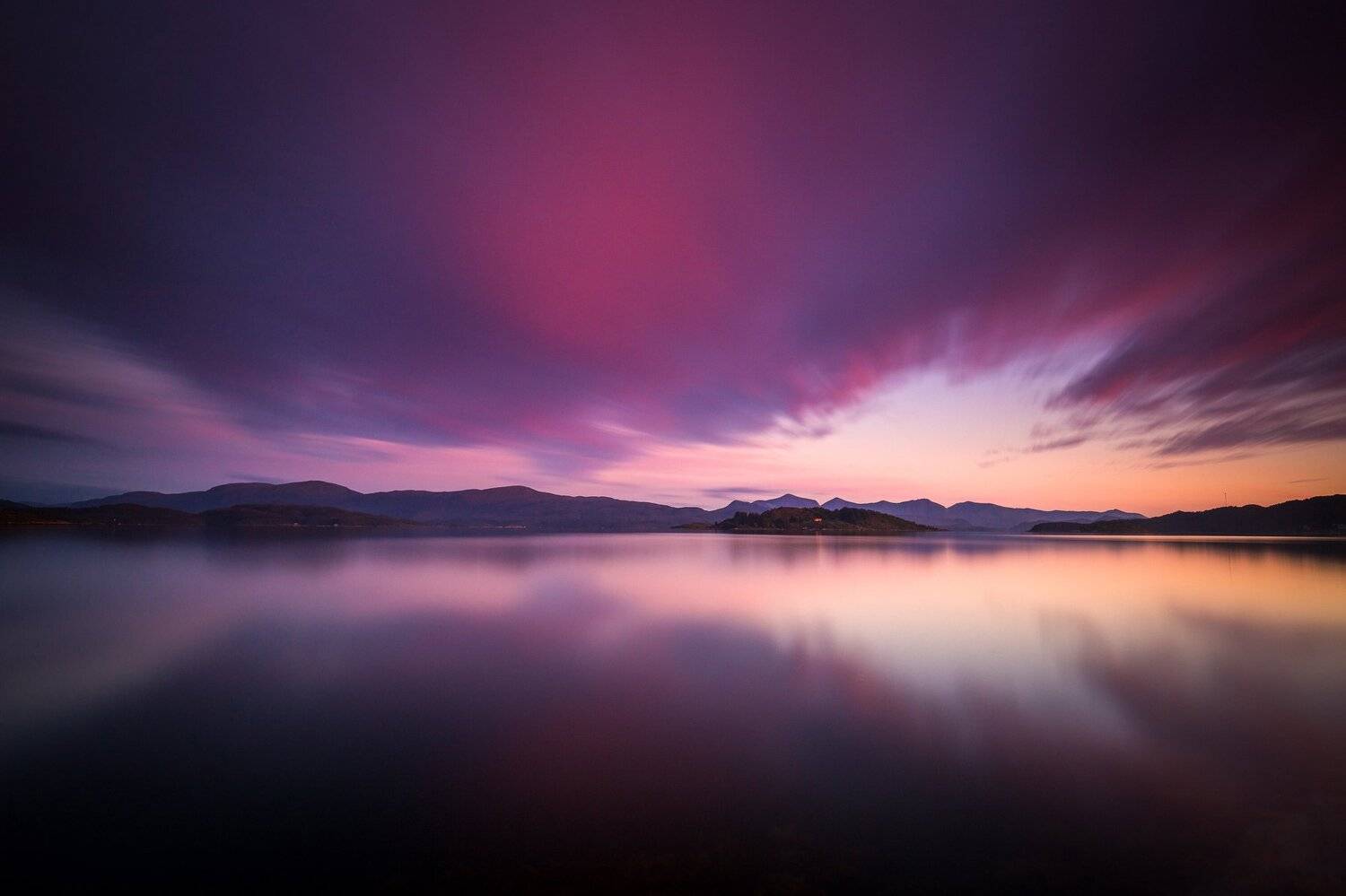 sunset, sky, norway, norwegian, mirrored, water surface, fiord, scandinavia, scandinavian,, Adrian Szatewicz