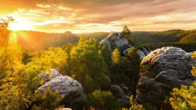 Golden Hour in Sächsische Schweiz фото превью