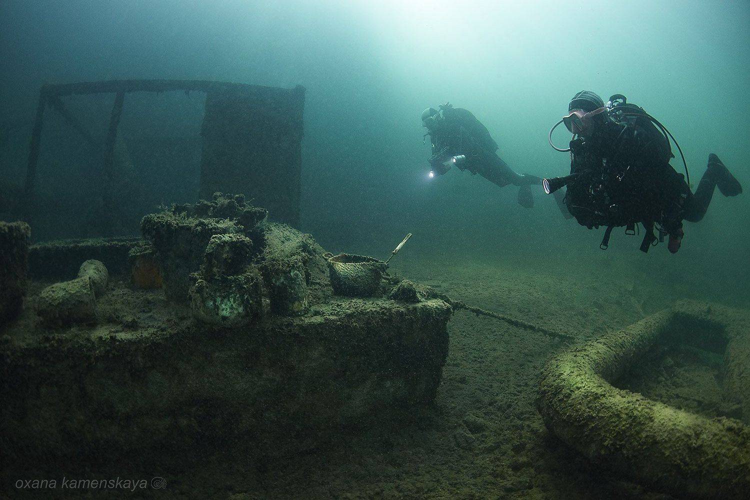 underwater wreck diver mine rummu, Оксана Каменская