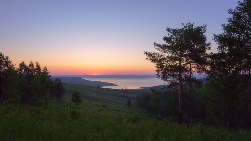 сибирь,ангара,восход солнца, утро летнего дня,siberia, angara, sunrise, morning of the summer day Предвкушение... фото превью