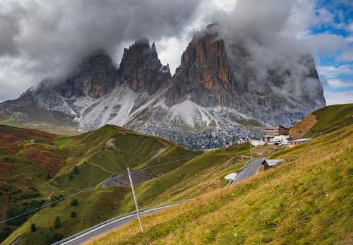 view of mountains: Sassopiatto and Punta Grohmann