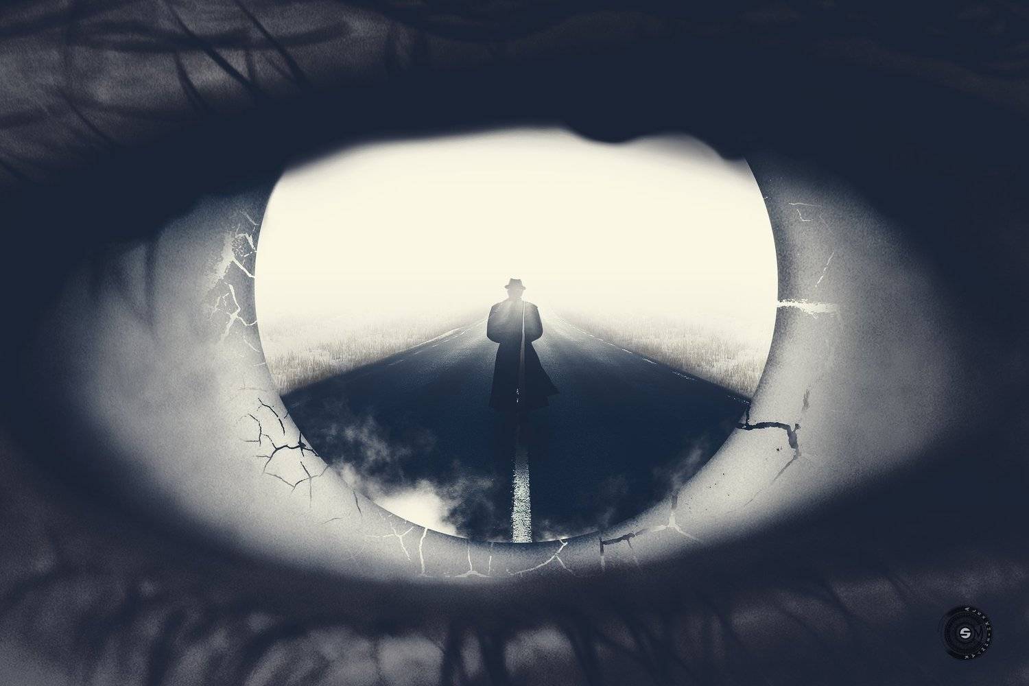 глаз, дорога, туман, зима, человек, зрачок, Simplici_mortE