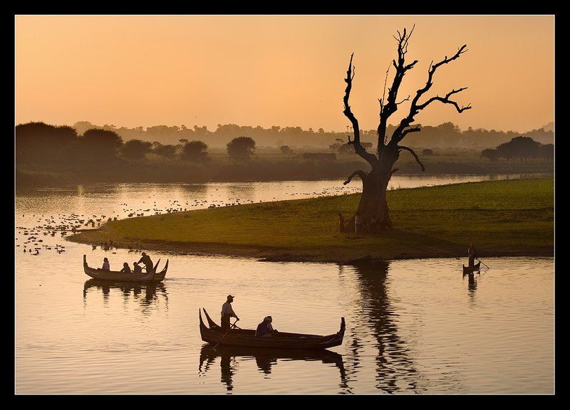 бирма,мандалай,амарапура,озеро,рыбак *** фото превью