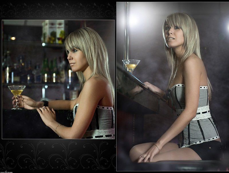 девушка, бар, ночь *** фото превью