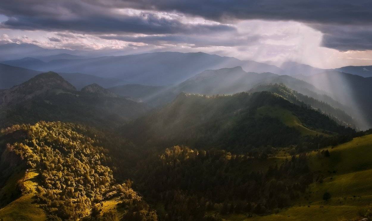 горы, кавказ, закат, ФЁДОР