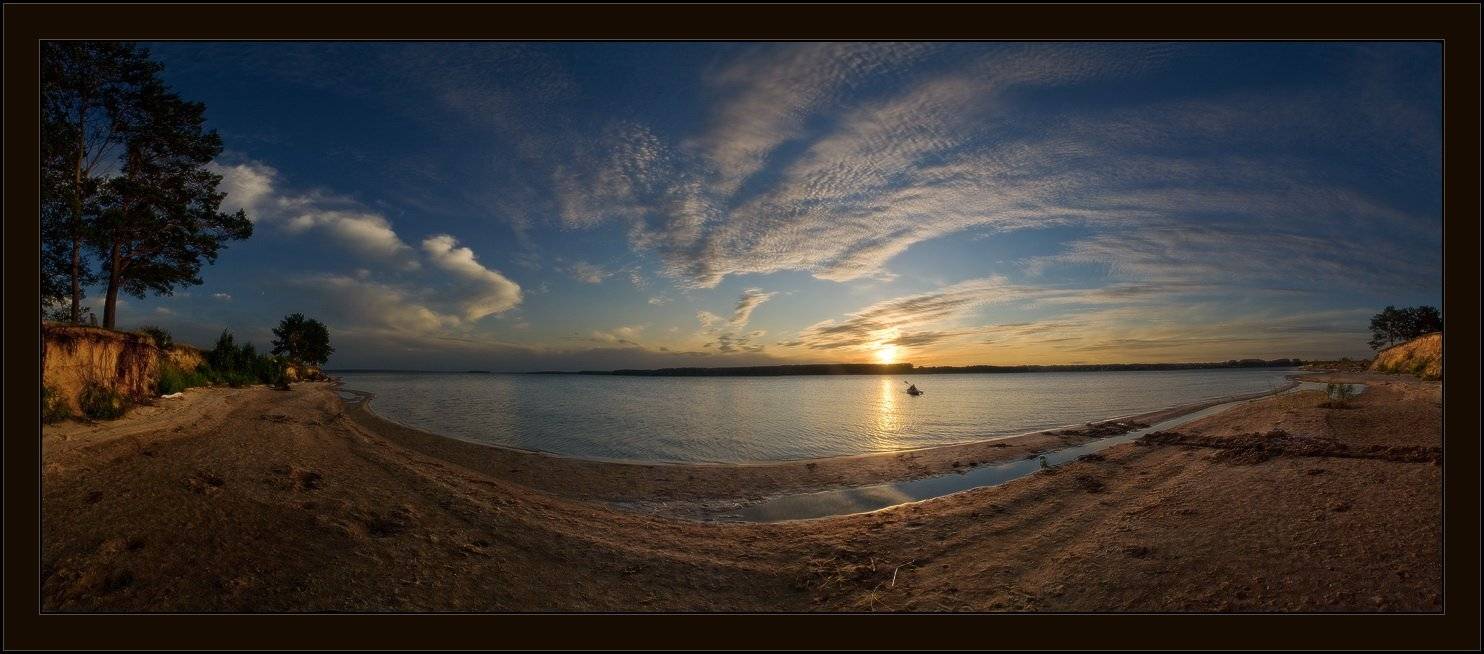 лето, вечер, закат, берег, море, вода, байдарка, Виталий из Н-ска