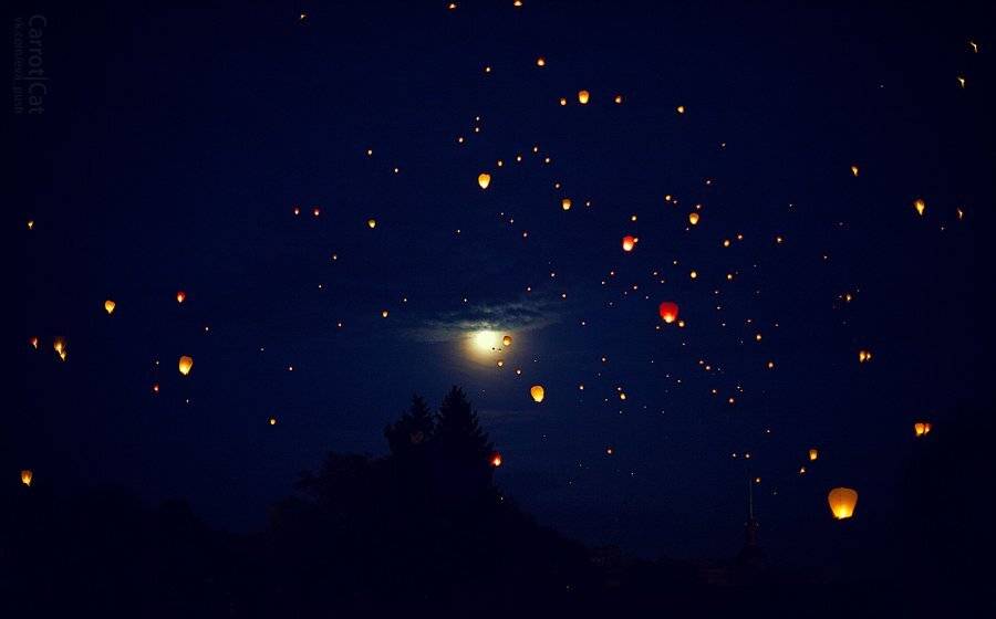 sky, lantern, Женя Белан