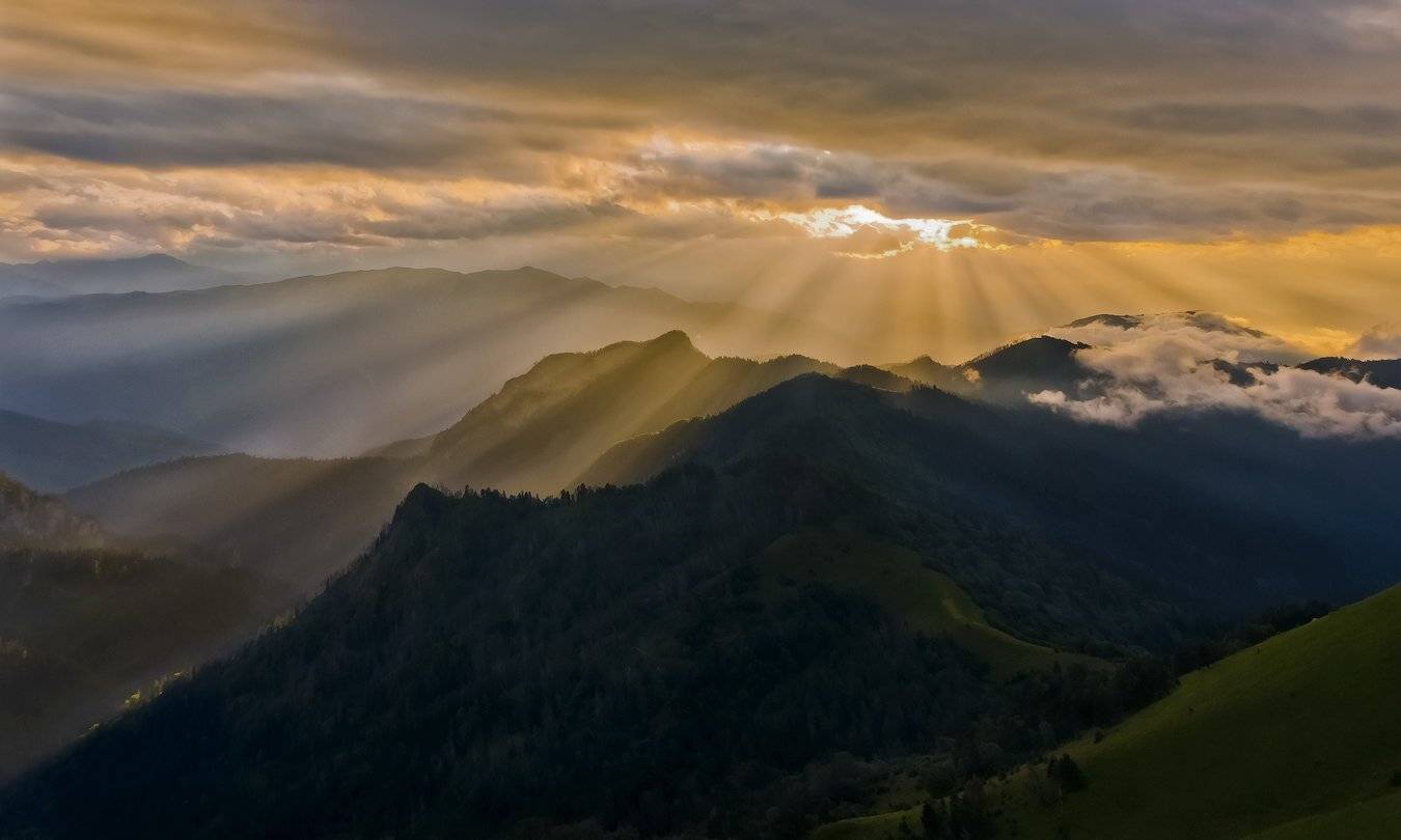 горы, кавказ, закат, ФЁДОР