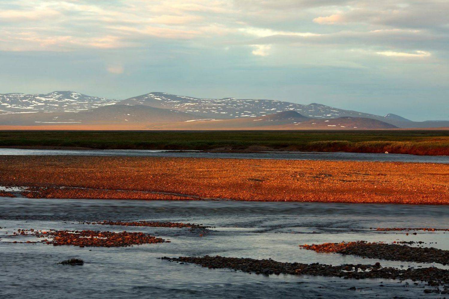 россия, чукотка, пейзаж, природа, речка, небо, облака, тундра, сопки,, Сергей Шульга