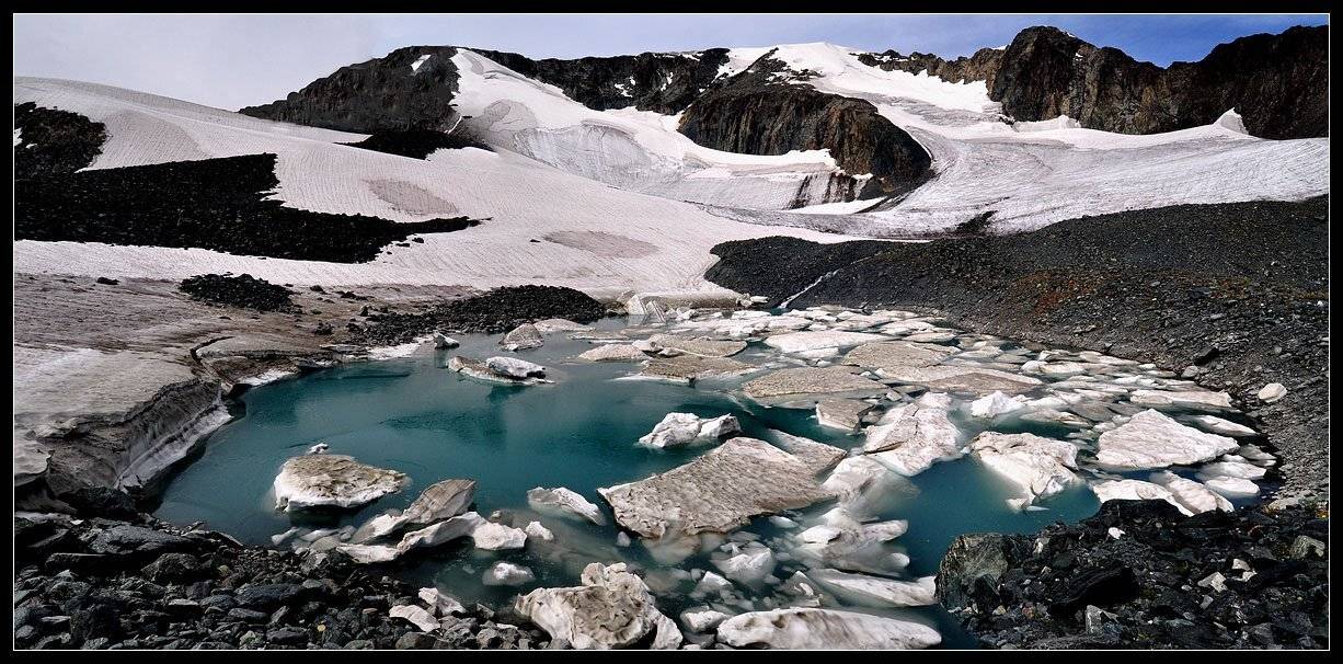 алтай, катунский хр. пер. крепкий, ледник, айсберги, АНАТОЛИЙ ДОВЫДЕНКО