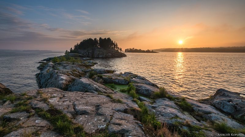 карелия, ладожское озеро, ладога, озеро, шхеры, россия, природа, пейзаж, закат, острова, лето, karelia, ladoga lake, ladoga, lake, skerry, russia, nature, landscape, sunset, islands, summer Закат на шхерах фото превью