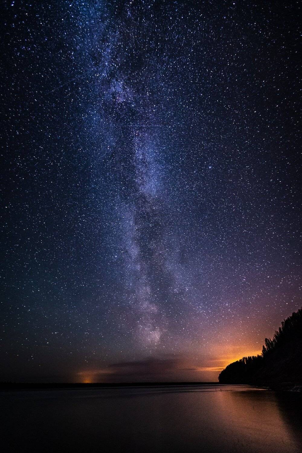 печора,ночь,река,млечный путь,, Анатолий