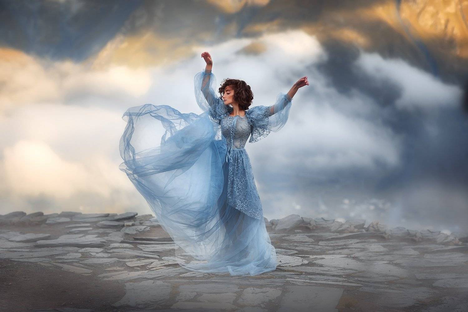 Девушка, портрет, небо, модель, Грузия, Бармина Анастасия