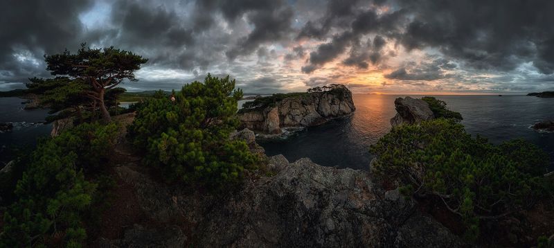 приморский край море солнце рассвет владивосток заповедник скалы Суровое Приморье фото превью