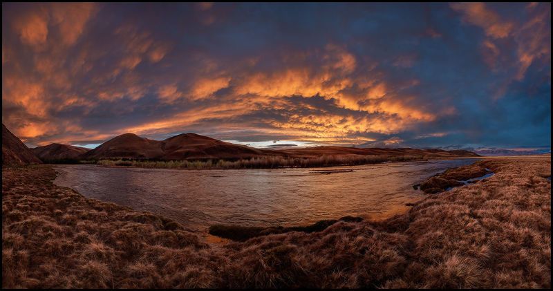 алтай, кызылшин, закат, река, огненные облака В Огне Заката фото превью