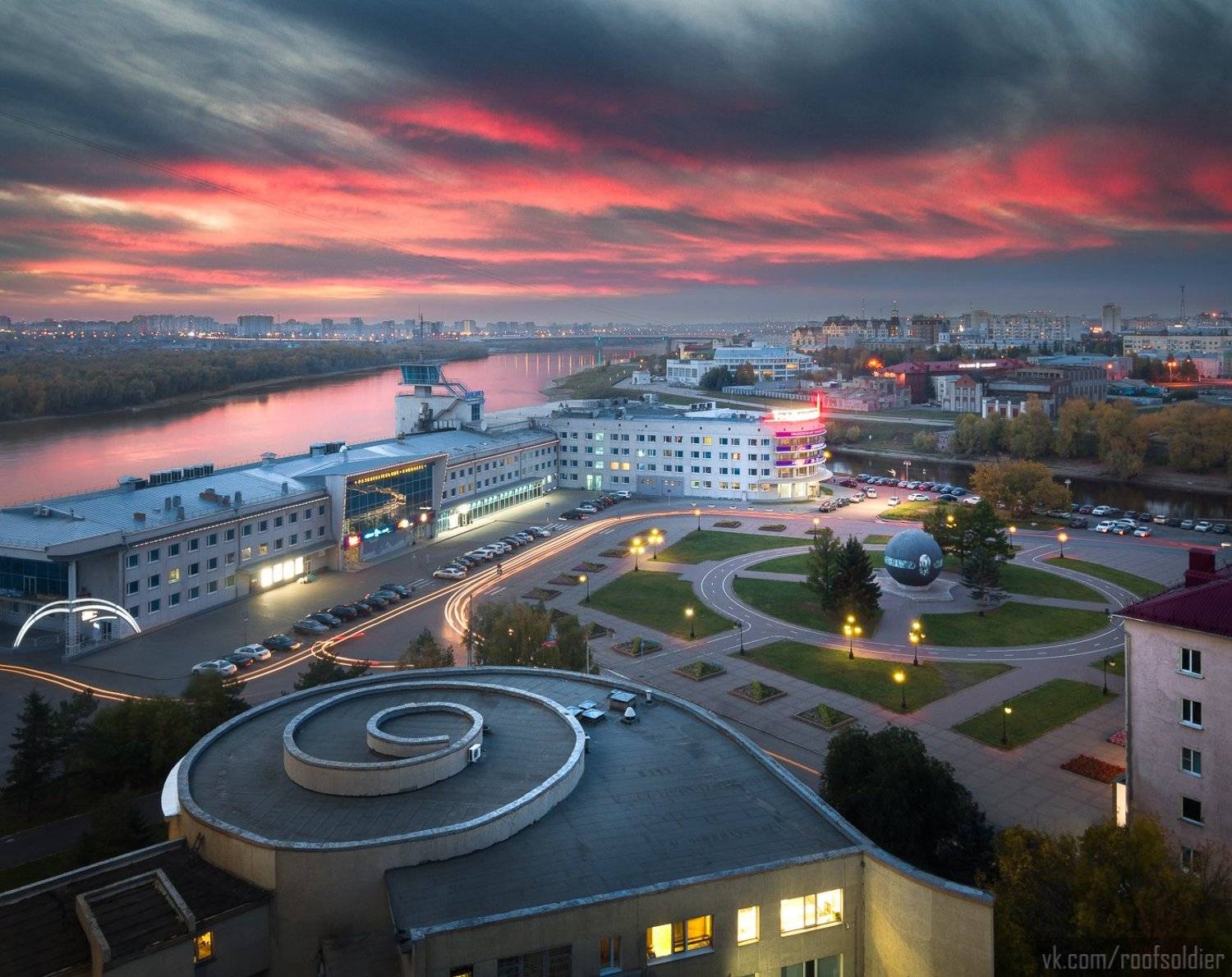 Омск, город, крыша, закат, пейзаж, Россия, Urban Exploration, Голубев Алексей