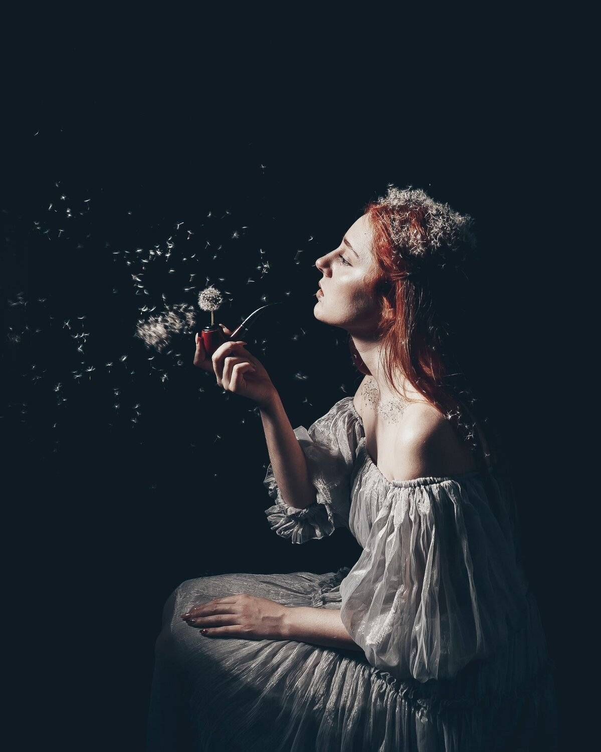 пара любовь одуванчики цвет свет тьма парень девушка красиво трубка одуванчик, Вероника Гергерт