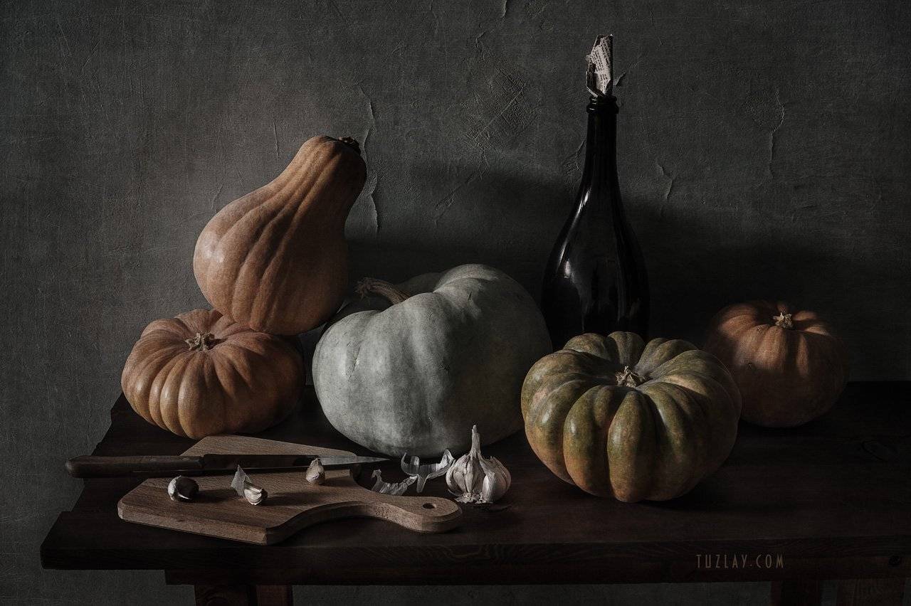 тыква, осень, чеснок, бутыль, тыквы, пампкин, Владимир Тузлай