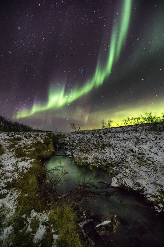 мурманская область октябрь сияние Ручей фото превью