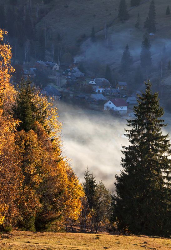 карпаты горы утро туман осень Осеннее равновесие... фото превью