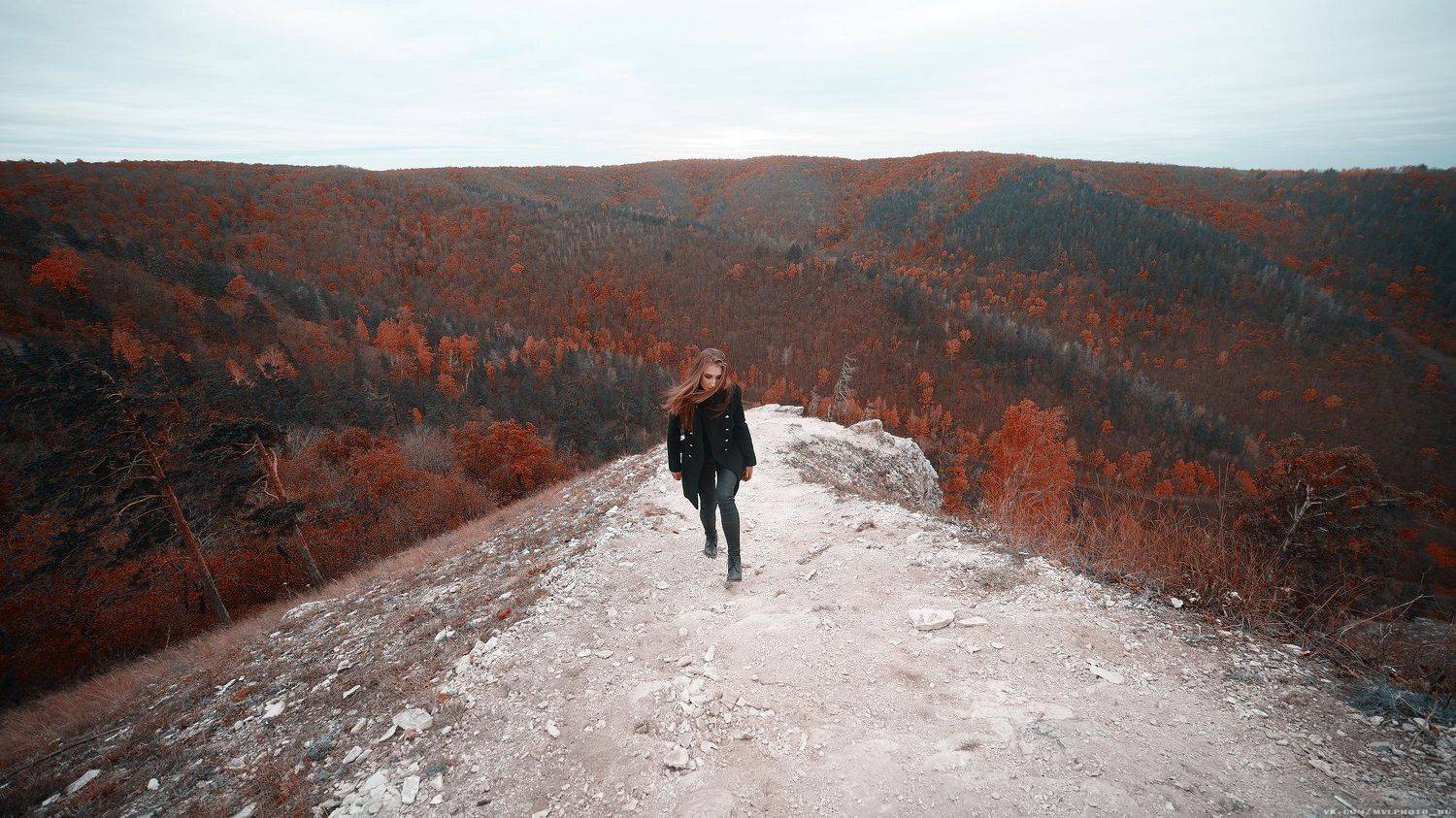 осень, горы, девушка, Вадим Миронов
