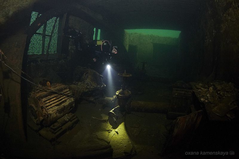 underwater wreck diver mine rummu Насосная фото превью