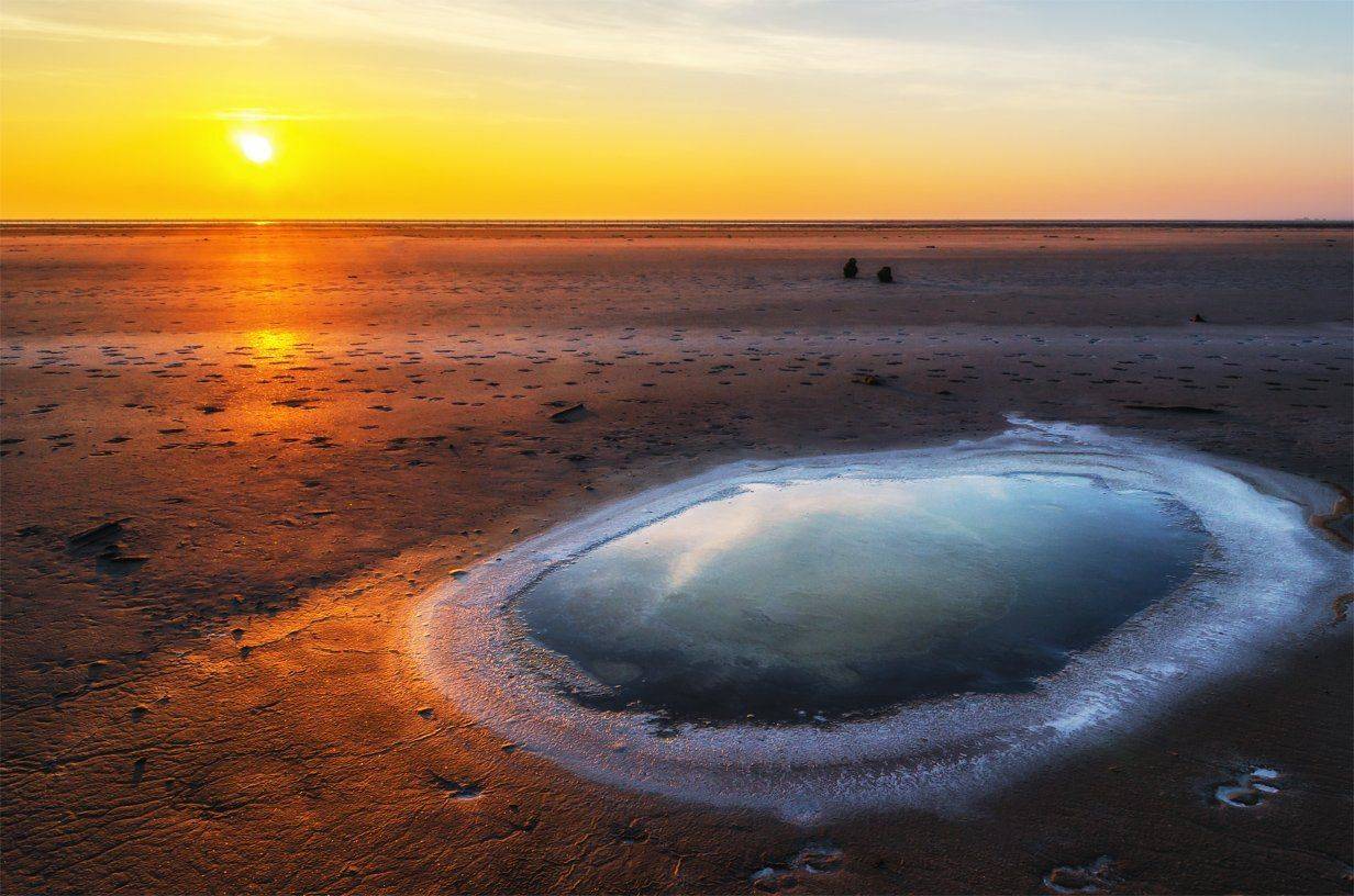 природа, пейзаж, весна, восход, рассвет, утро, соль, баскунчак, Альберт Беляев