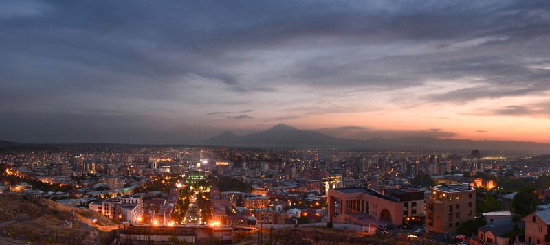 Ереван, Арарат, Армения,  Yerevan, Armenia Вечер в розовом городе фото превью