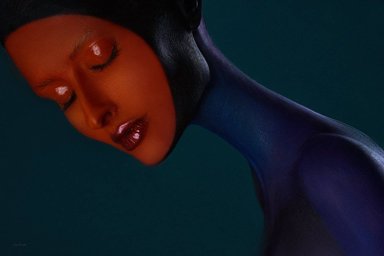 портрет, девушка, арт, фейсарт, профиль, красота, гармония, инопланетянин, фотокузница, ivankovale, Ковалёв Иван