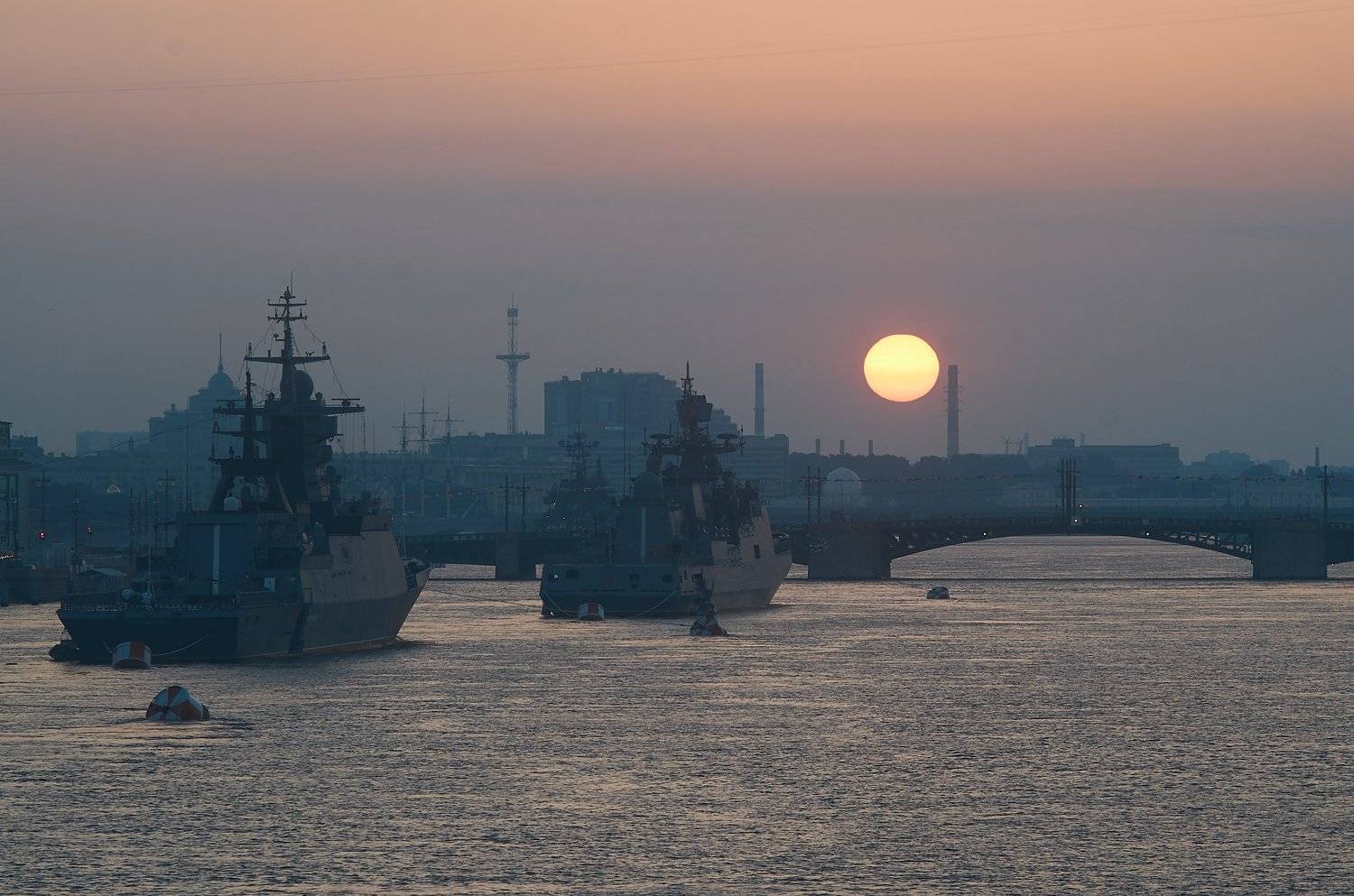 рассвет, пейзаж, Питер, Петербург, день вмф, корабли,, Данил Тетёркин