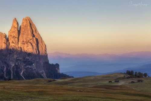 Spectrum sunrise in Dolomites.
