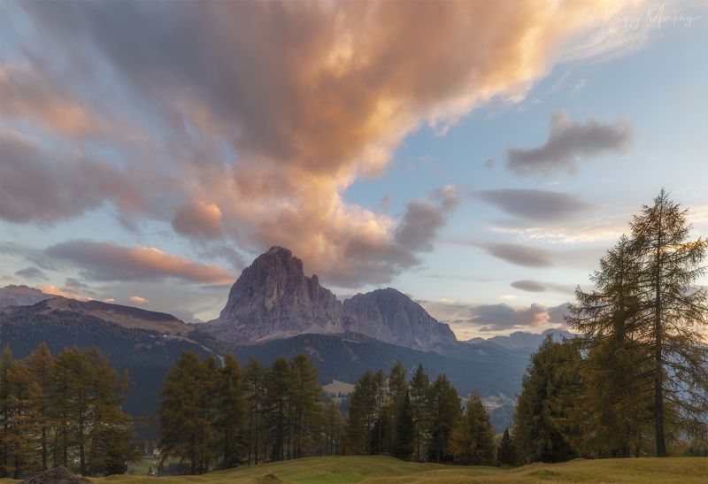 sunset santa cristina  val gardena Sunset in Santa Cristina in Val Gardena. фото превью