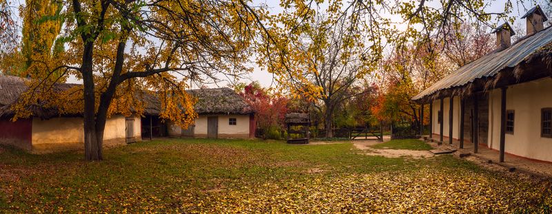 село, музей, пирогово осень октябрь Вечер в деревне. Октябрь фото превью