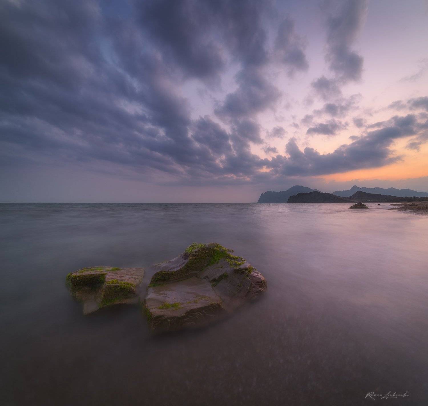 крым, роман любимский, море, кара-даг, тихая бухта, закат, россия, Роман Любимский