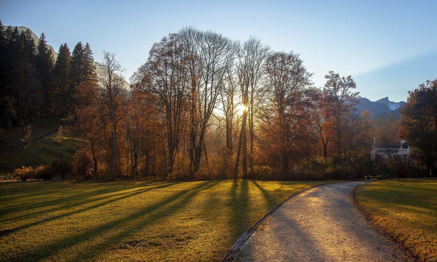 горы, осень, германия, озеро, поляна, закат, солнце, вечер, Александр Игнатьев